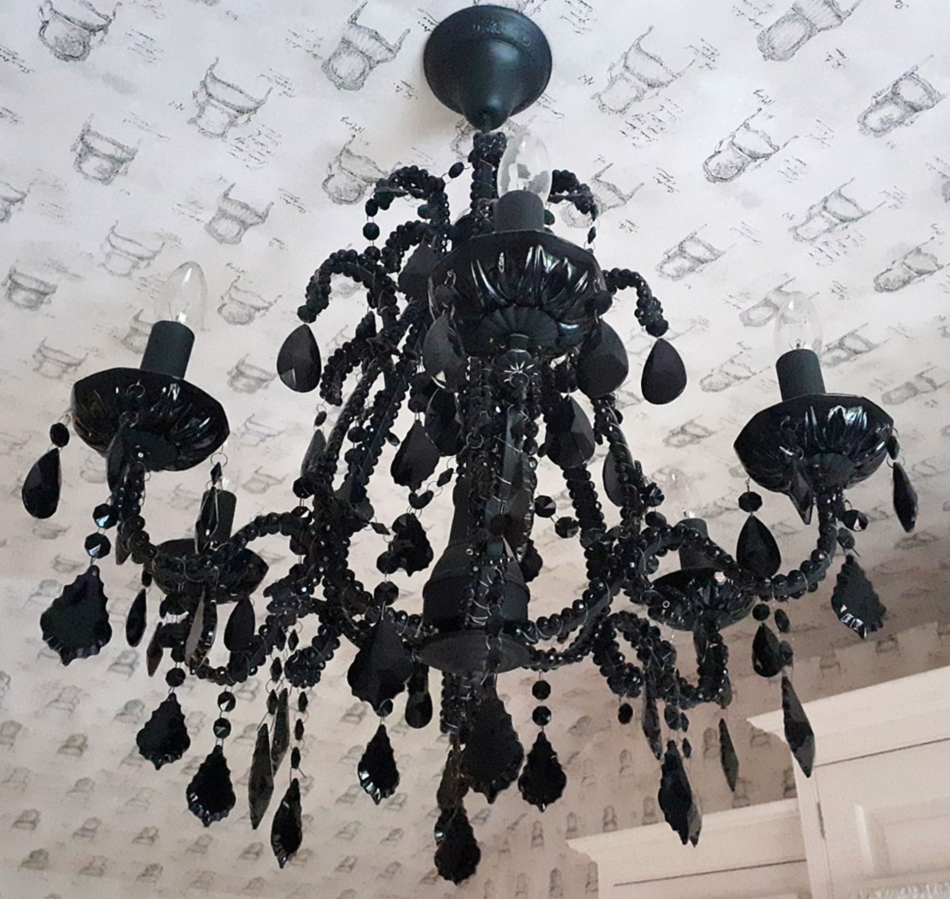 1 x Ornate 6-Arm Chandelier In Black - NO VAT ON THE HAMMER - Preowned - CL605 - Location: Hale, - Image 2 of 6