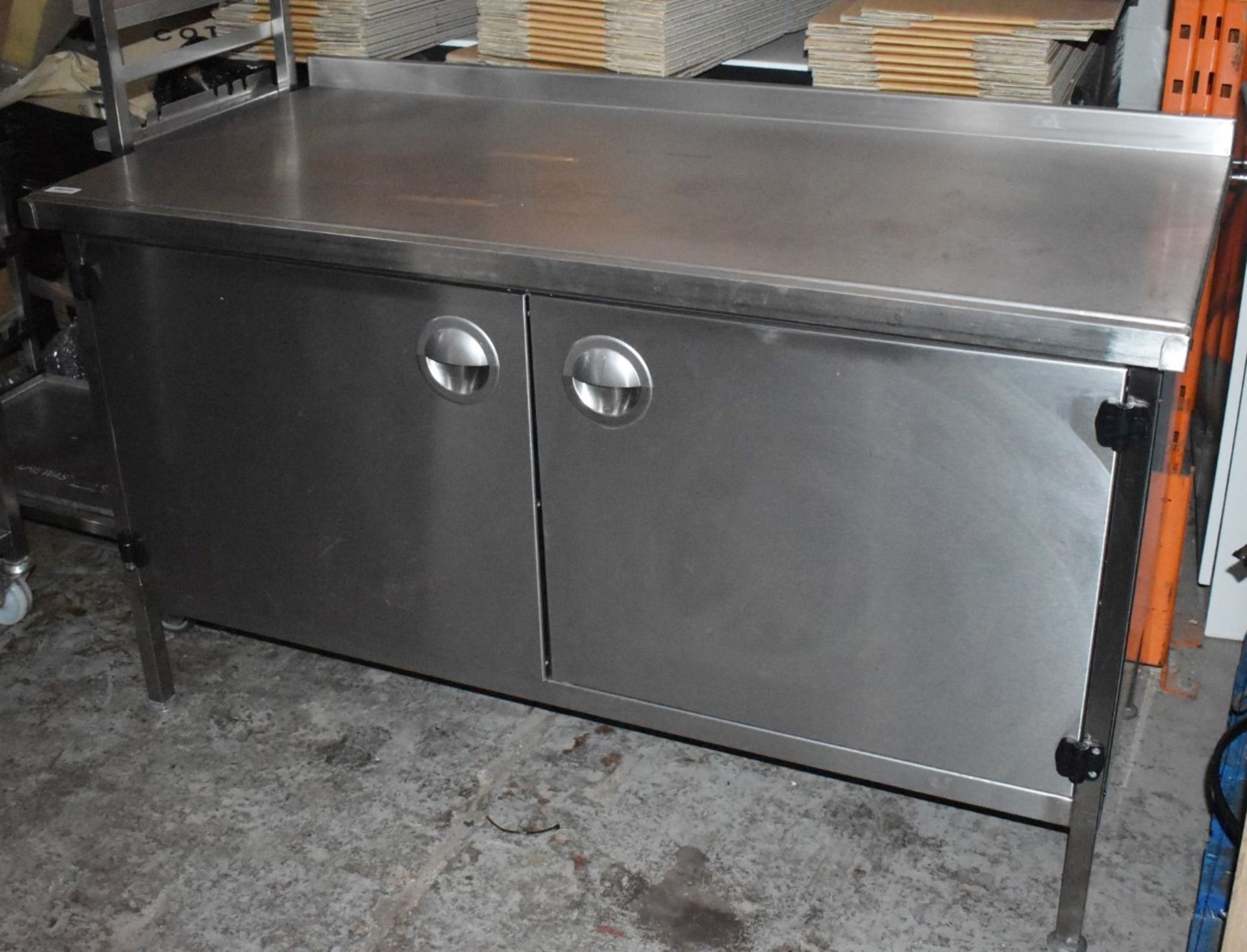 1 x Stainless Steel Commercial Kitchen Prep Counter With Upstand, Removable Front Ticket Holder - Image 7 of 10