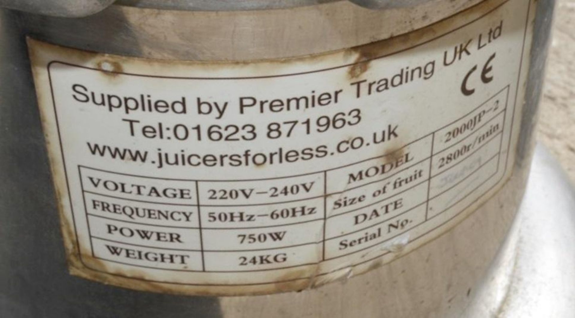 1 x ESPORANGE 2000JP Commercial Juicer Juice Maker - Pre-owned, Taken From An Asian Fusion Restauran - Image 2 of 5