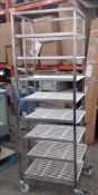 1 x Commercial Kitchen Upright Mobile Tray Rack With Eight Wire Racks - Size to Follow - Recently