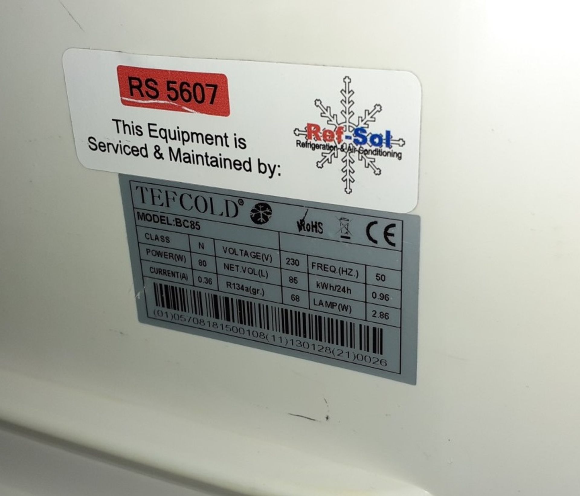 1 x TEFCOLD Single Door Display Fridge - Model RS 5607 - Recently Removed From A Leading - Image 3 of 3