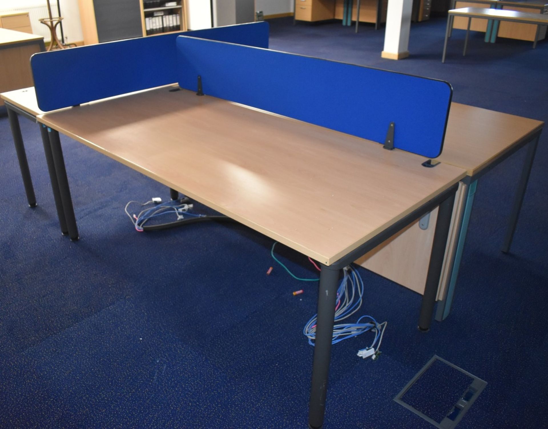 3 x Office Desks in Beech With Dividers - H72 x W120/180 x D60/80 cms - Ref: FF179 D - CL544 - - Image 5 of 5