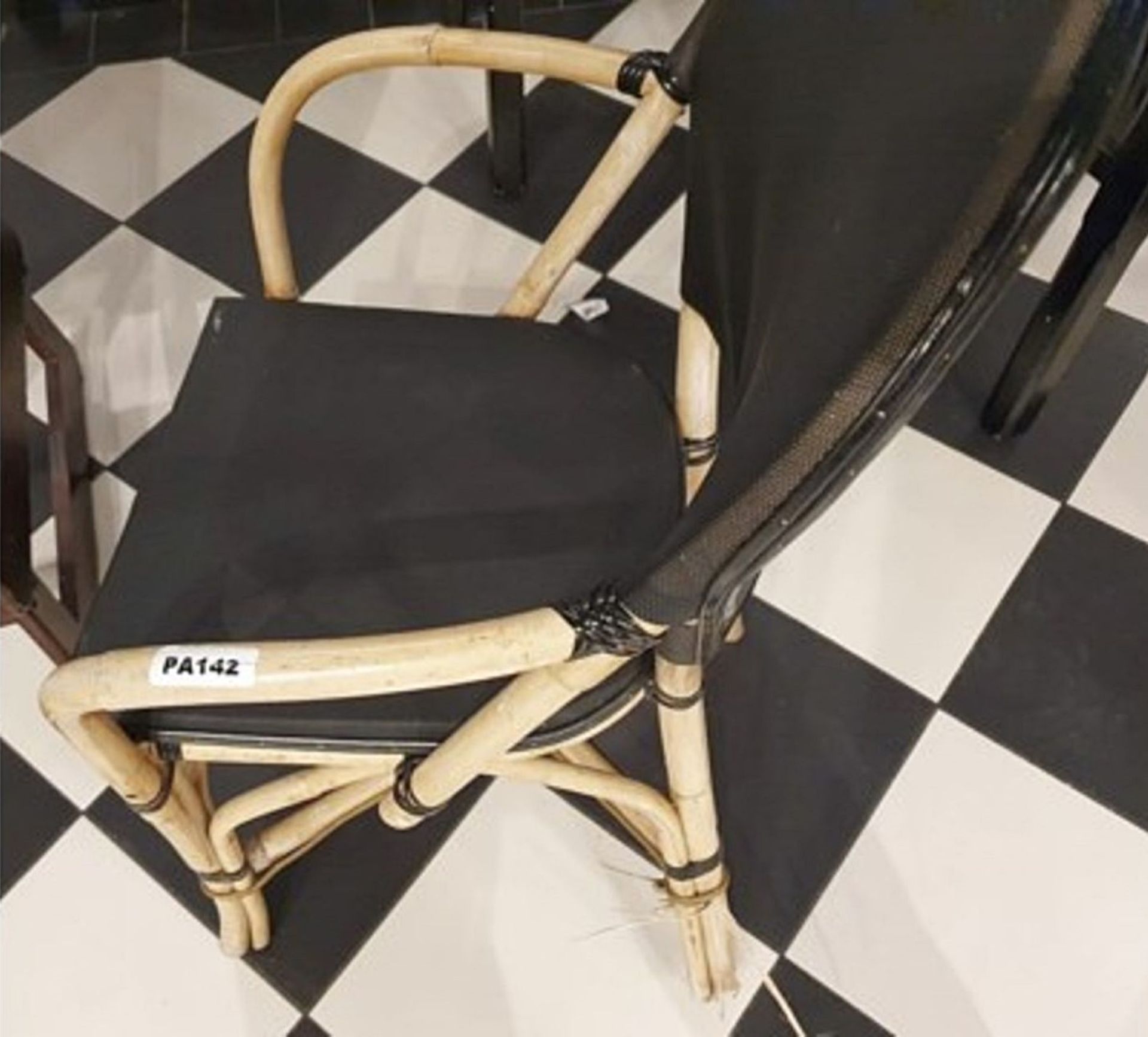 1 x Bamboo Studio Chair With Black Seat and Back Rest - Features the Name 'PAUL' Printed on the Back - Image 2 of 3