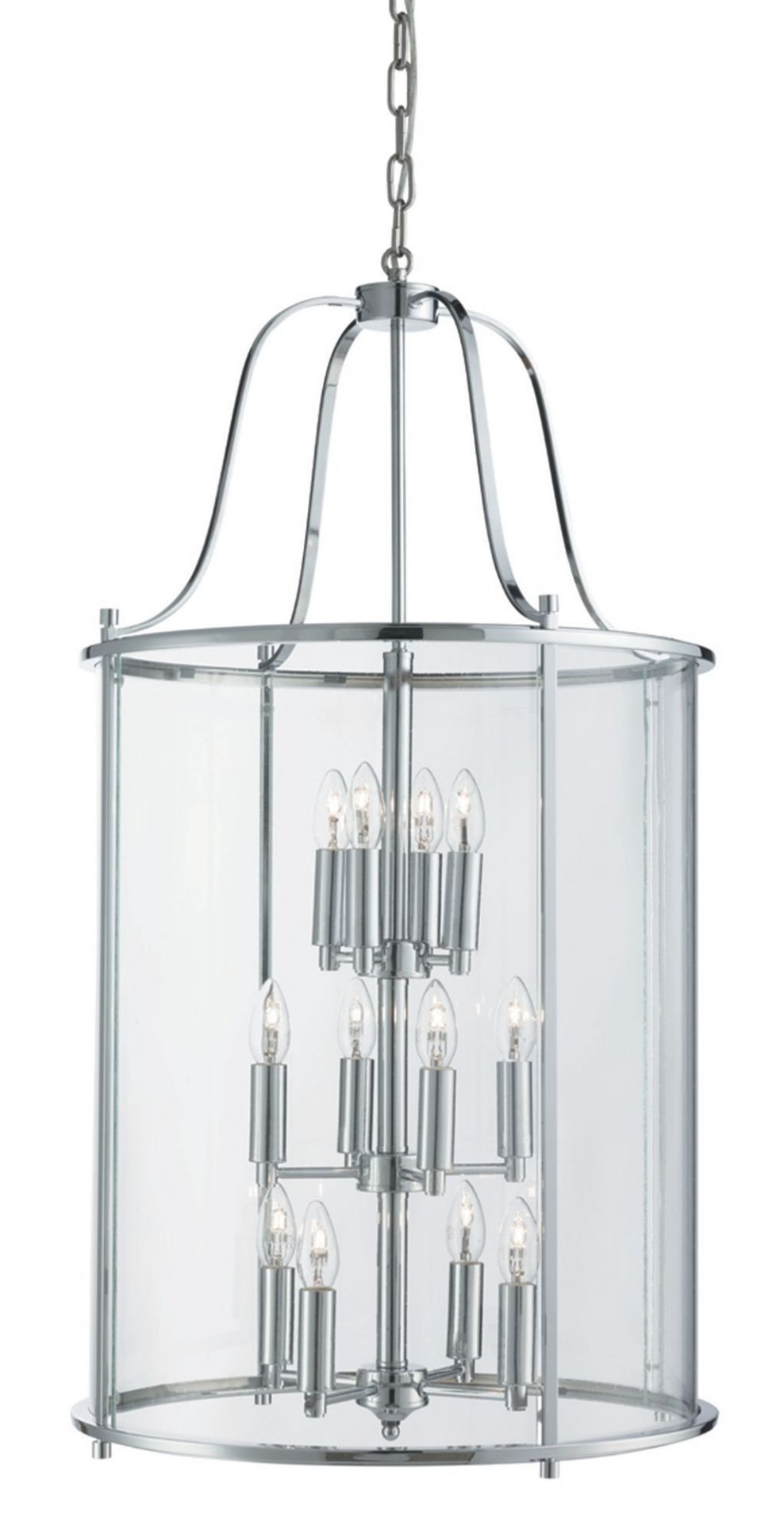 1 x Victorian Lantern 12 Light Ceiling Pendant Polished Chrome - New Boxed Stock - CL323 - Ref: WH1 - Image 3 of 3