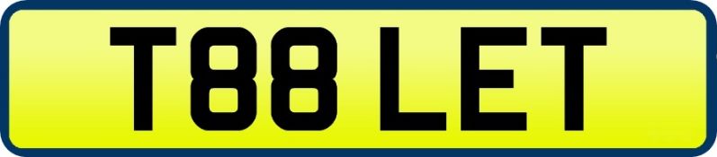1 x Private Vehicle Registration Car Plate - T88 LET - CL590 - Location: Altrincham WA14More