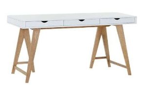 1 x Blue Suntree Ellwood Trestle Desk With a White Finish - RRP £280!