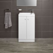 10 x Alpine Duo 495 Floorstanding Vanity Units In Gloss White - Brand New Boxed Stock -