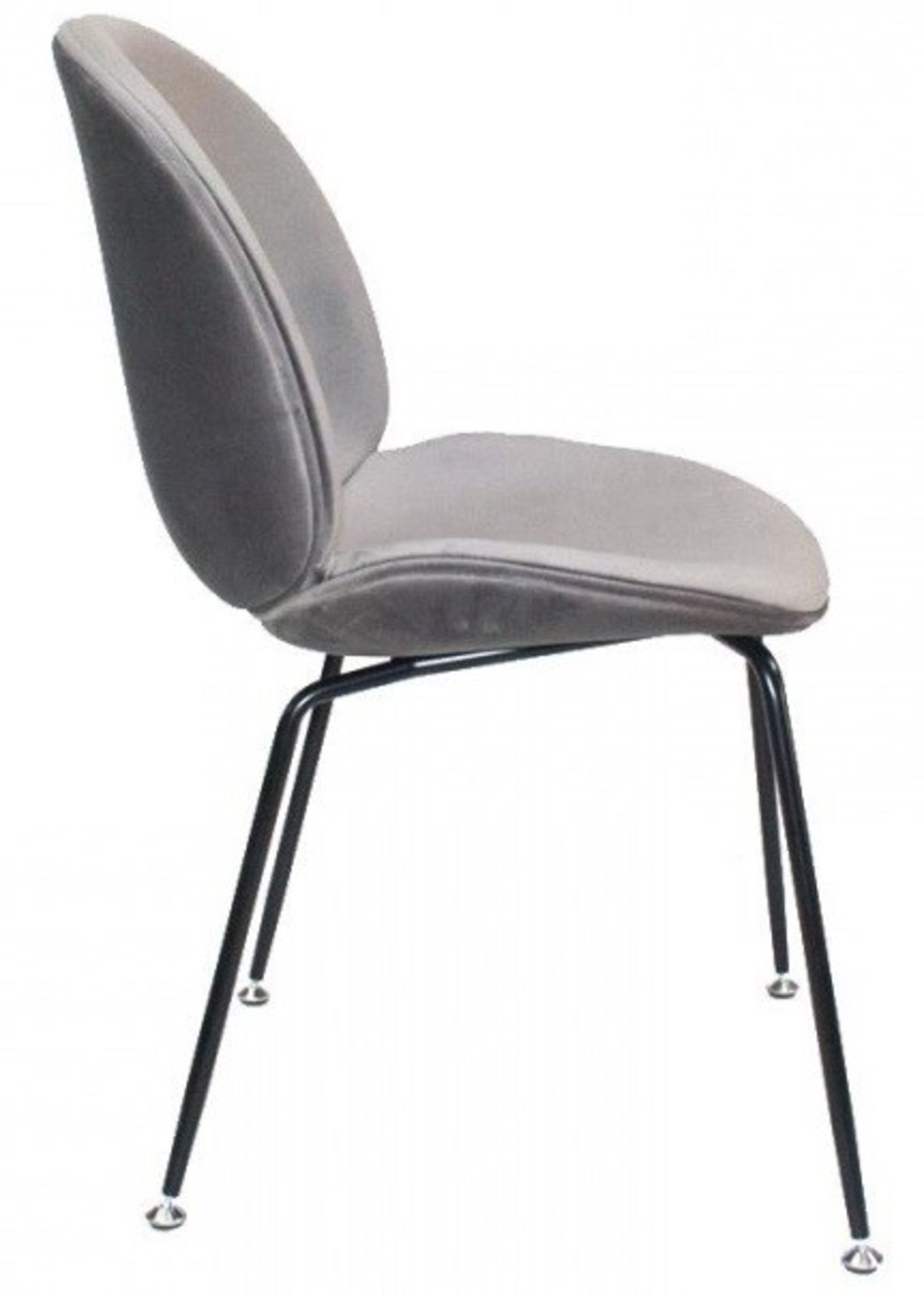 4 x GRACE Upholstered Contemporary Dining Chairs In Grey Velvet - Dimensions: W48 x D50 x H85 cm - Image 2 of 3