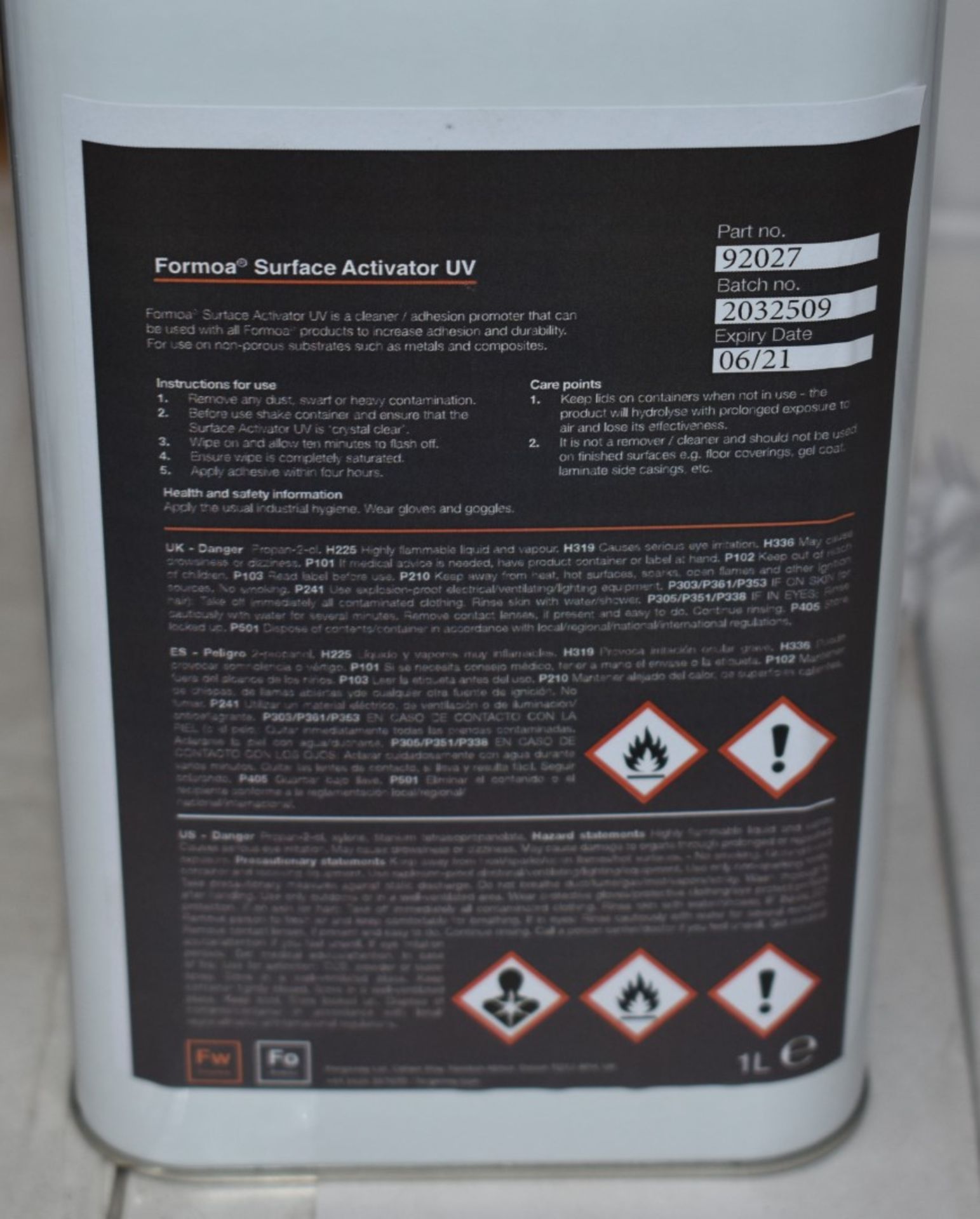 12 x Forgeway Formoa Surface Activator 1 Litre Containers - Adhesion Promotor, Cleaner, Degreaser - Image 7 of 7
