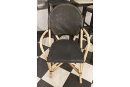 1 x Bamboo Studio Chair With Black Seat and Back Rest - Features the Name 'PAUL' Printed on the Back