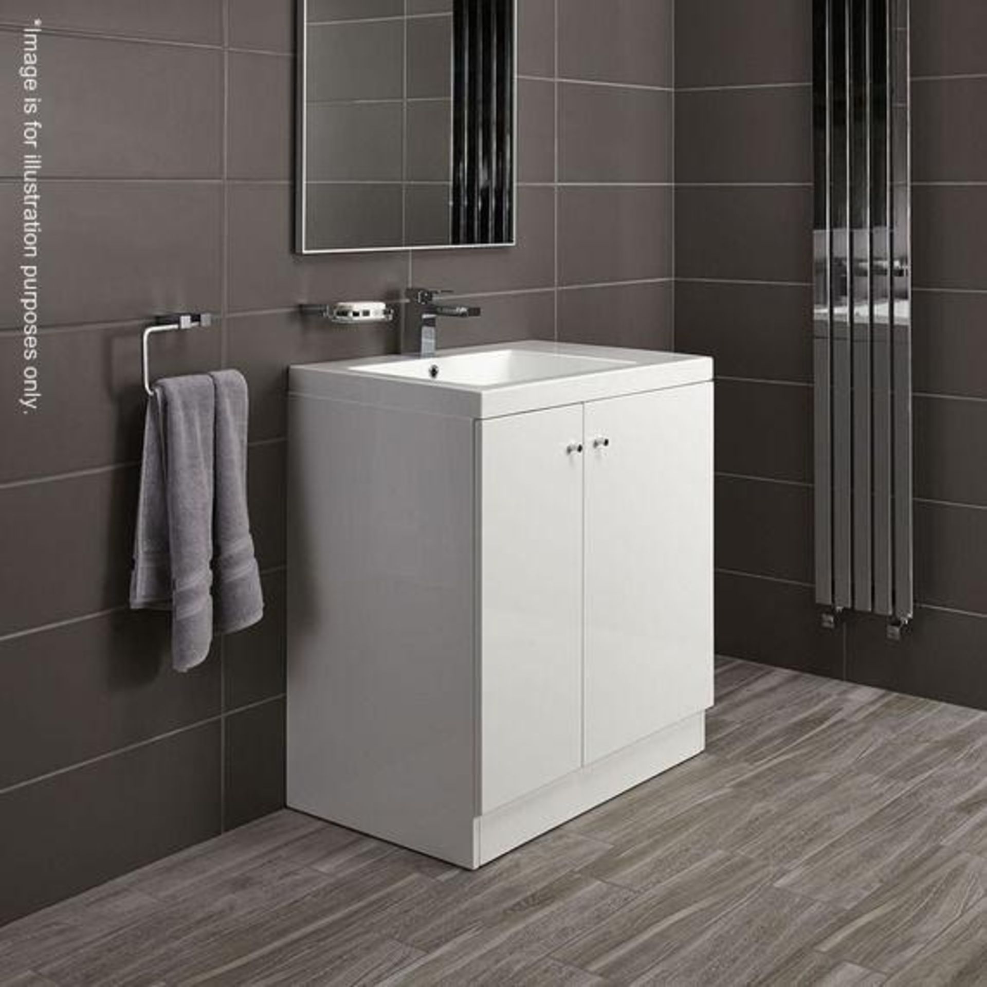 10 x Alpine Duo 495 Floorstanding Vanity Units In Gloss White - Brand New Boxed Stock -