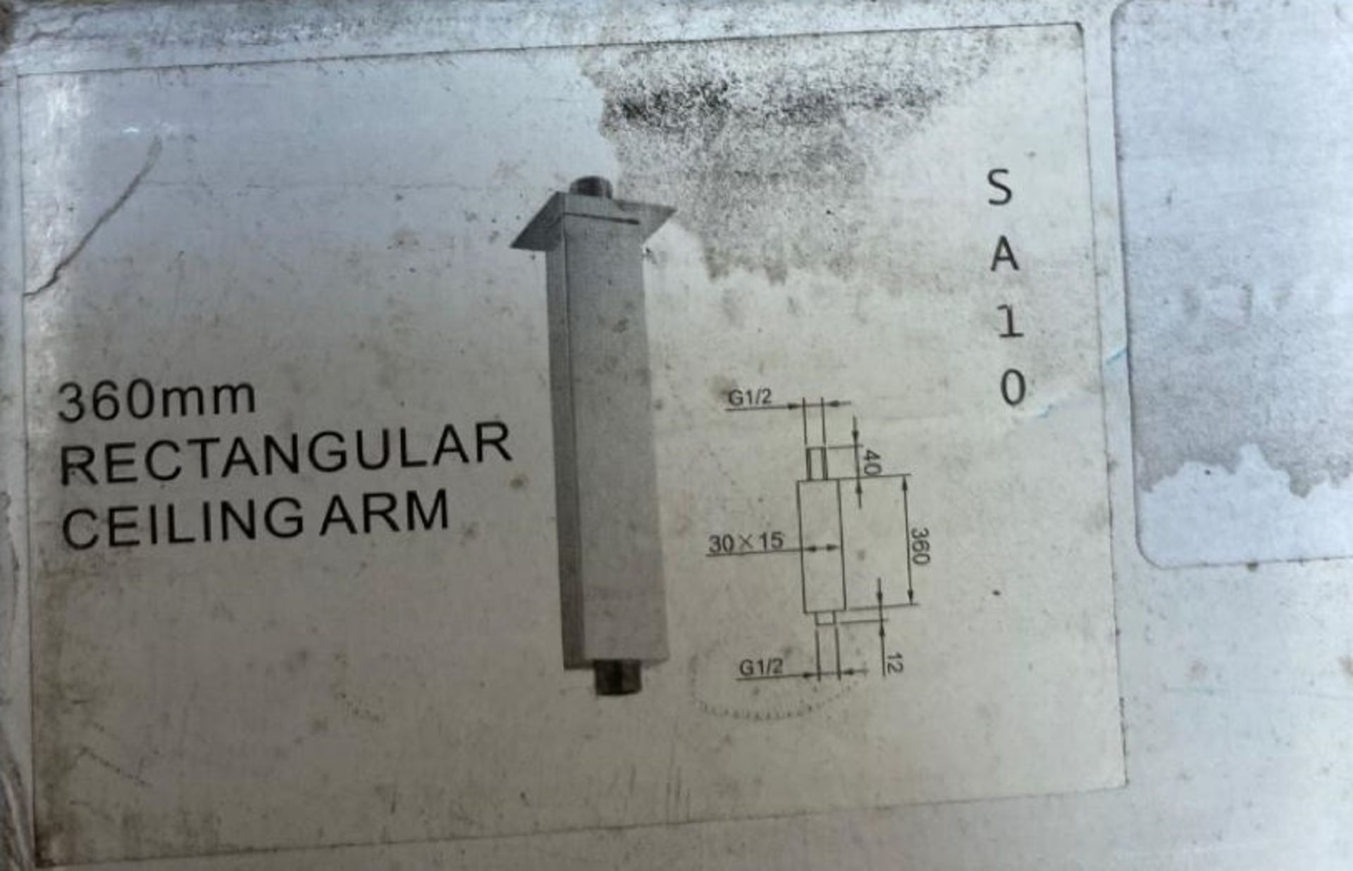 1 x 360mm Rectangular Ceiling Shower Arm - Code: SA10 - New Stock - Location: Altrincham WA14 - - Image 3 of 3