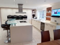 1 x ALNO Fitted Kitchen With Integrated Miele Appliances, Silestone Worktops & Breakfast Island