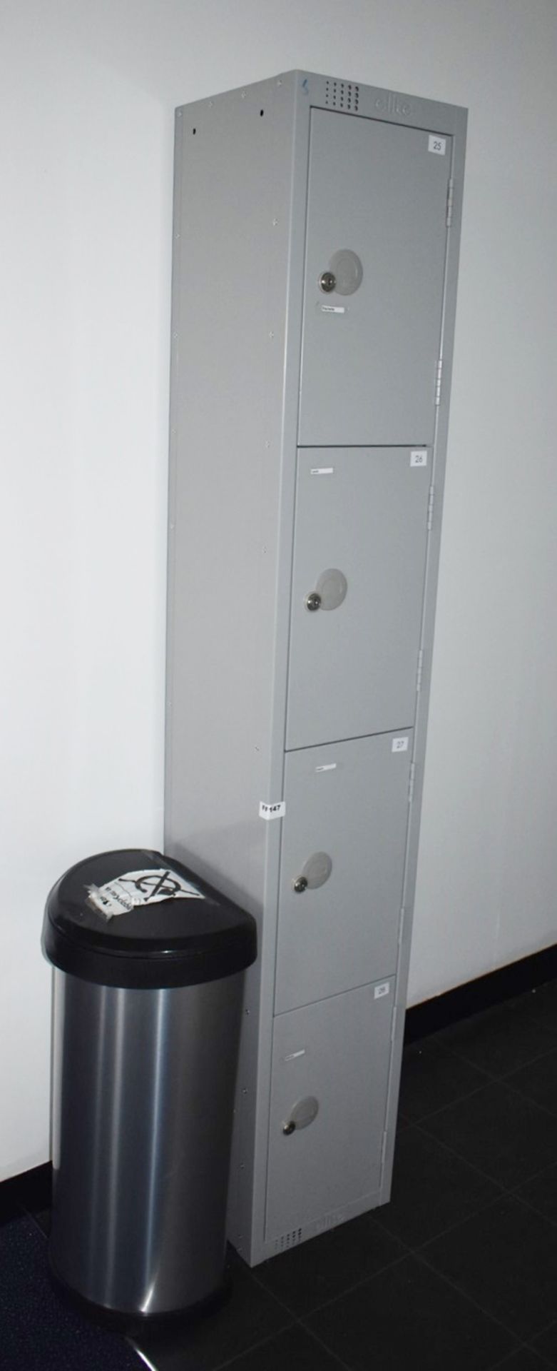 1 x Elite Four Door Staff Locker Without Keys - Includes Waste Bin - Ref: FF147 U - CL544 -