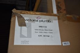 1 x Victoria Plum 10mm Shower Glass Panel - 1200x1950x10mm - New and Boxed - Ref WHC148 WH1 -