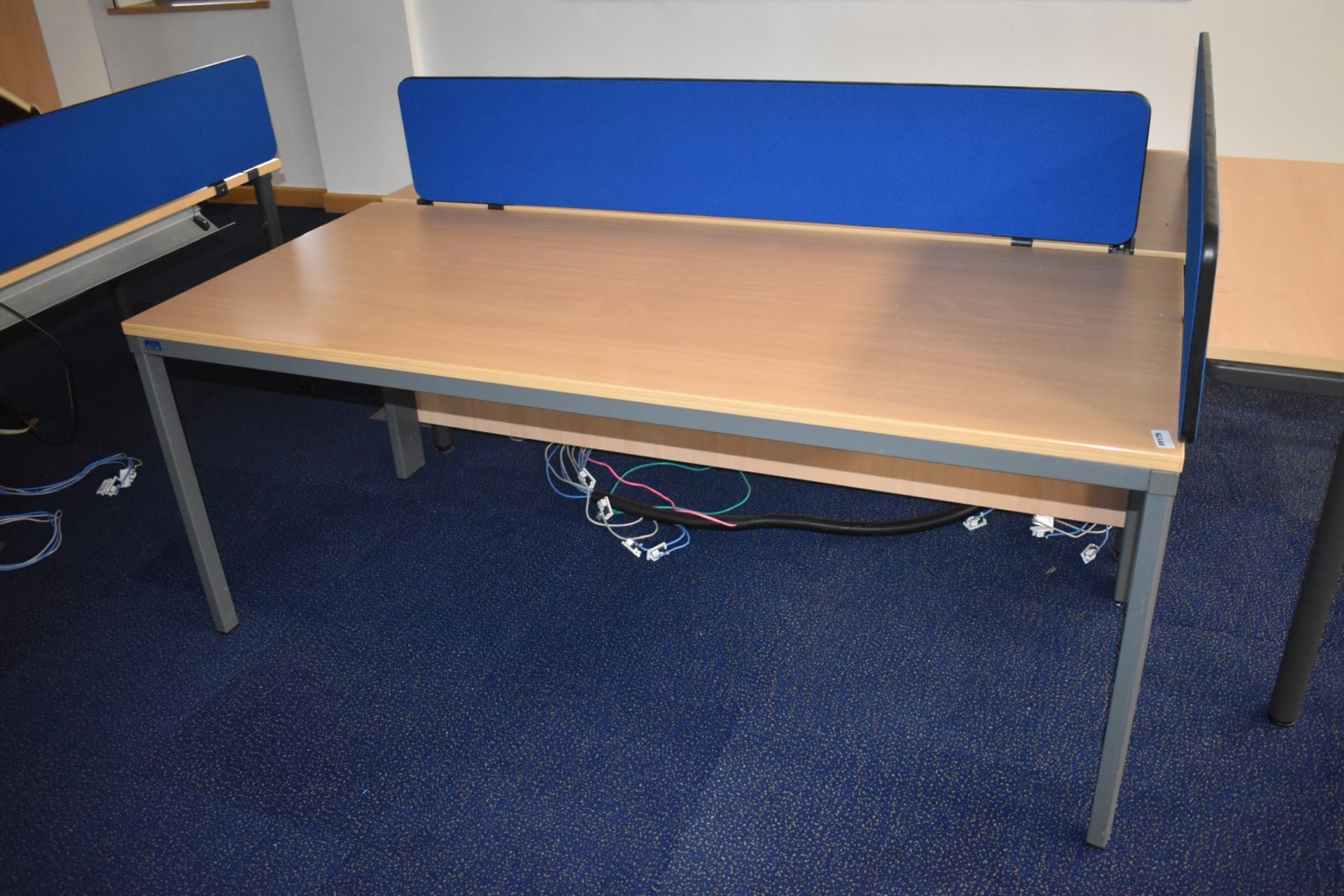 3 x Office Desks in Beech With Dividers - H72 x W120/180 x D60/80 cms - Ref: FF179 D - CL544 - - Image 2 of 5