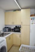1 x Kitchen Utility Room - Features Birch Cabinet Doors, Sink Basin With Mixer Tap, Larder Unit