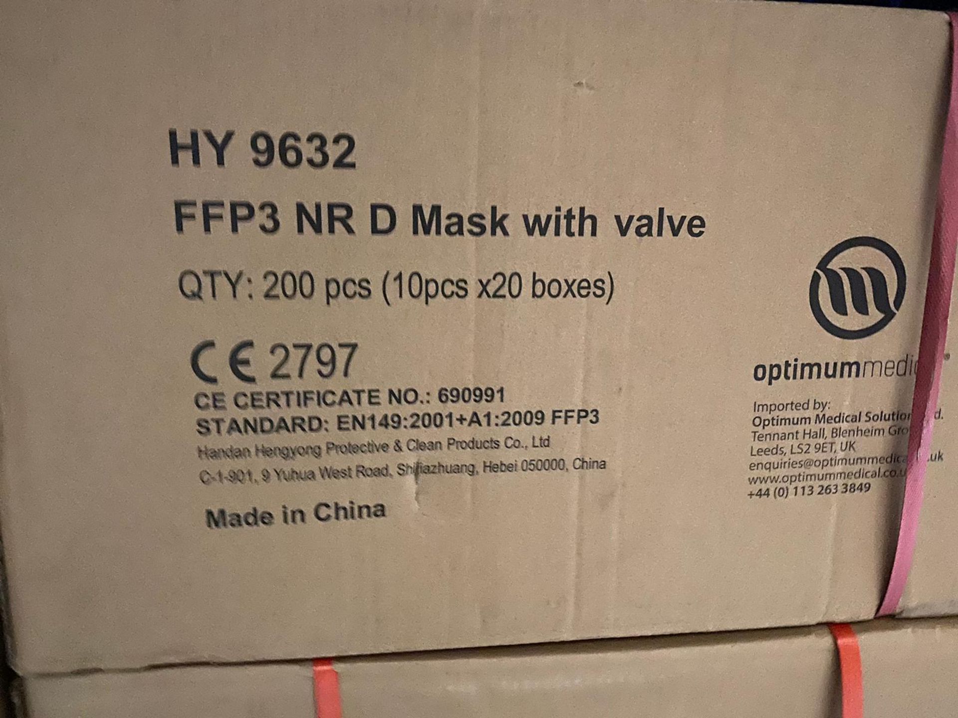 1,000 x Handanhy Fold Flat Disposable Face Masks With Exhalation Valves - Type HY8232 FFP3 - PPE - Image 3 of 5