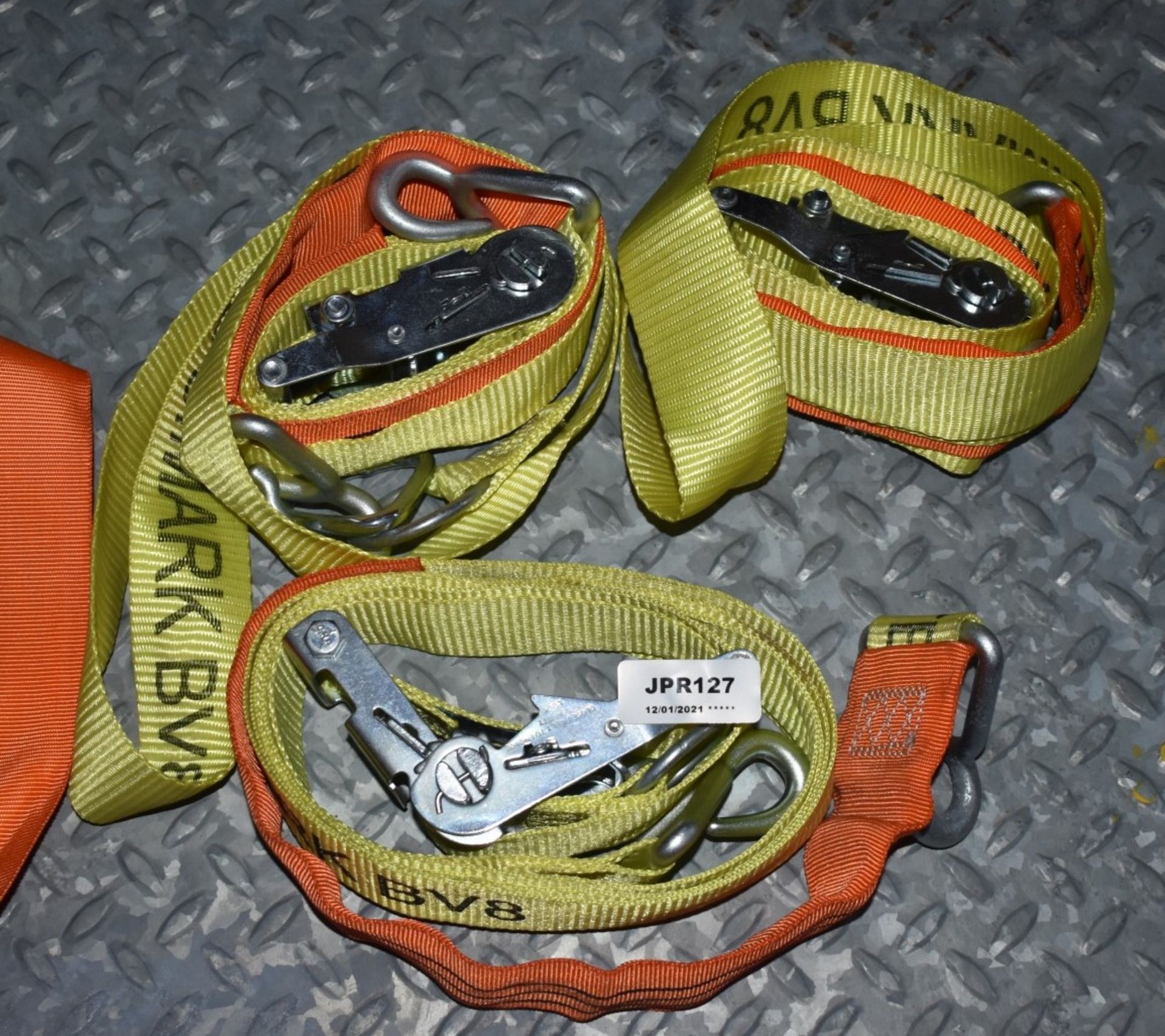 4 x Simark Load Control Cargo Vehicle Ratchet Straps - 3.5m Length - Part No BV8 - CL622 - Ref - Image 4 of 5