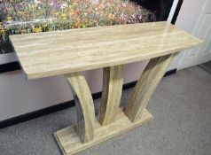 1 x Elegant Faux Marble Console Table - Dimensions: H79 x W126 x D41cm *Read Condition Report*