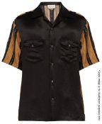 1 x Men's Genuine Gucci Horsebit-print Short-sleeved Silk-blend Shirt In Black - Original RRP £750
