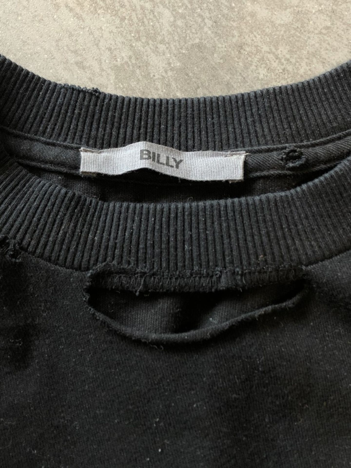 1 x Men's Genuine Billy Designer Distressed T-Shirt In Black "Billy" - SIZE: LARGE - Image 2 of 8