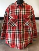 1 x Men's Genuine 'Monkey Time' Long Sleeve Chequered Shirt - Size: LARGE - 100% Cotton