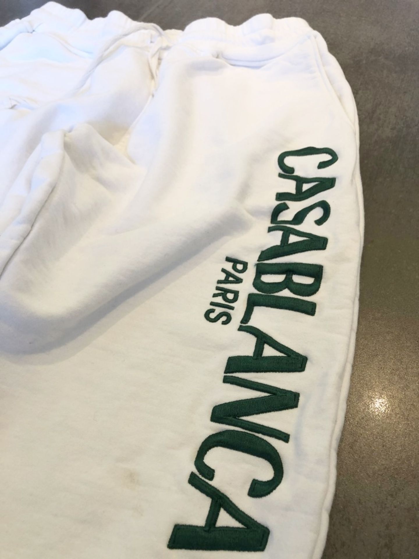 1 x Pair Of Men's Genuine Casablanca Tracksuit Bottoms In White - Size (EU/UK): L/L - Preowned - - Image 2 of 6