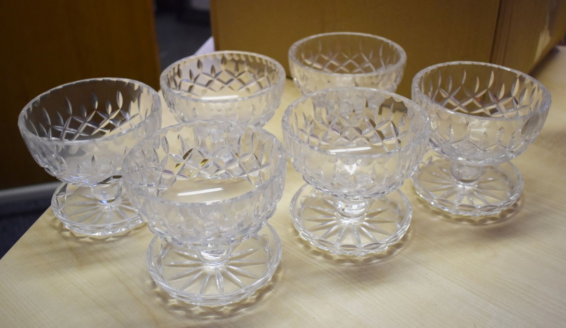 6 x Czechoslovakian Crystal Desert Dishes - Unused - No VAT on the Hammer - CL641 - Location: