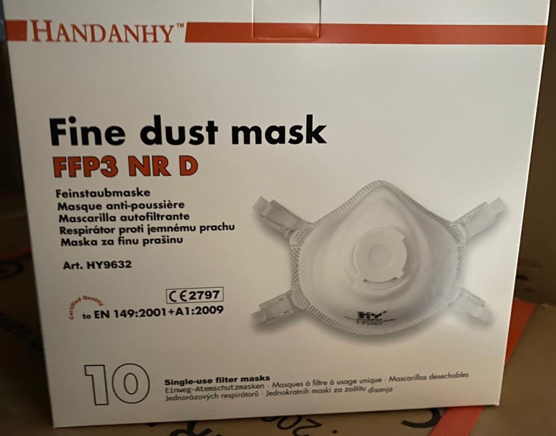 1,000 x Handanhy Fold Flat Disposable Face Masks With Exhalation Valves - Type HY8232 FFP3 - PPE - Image 2 of 5