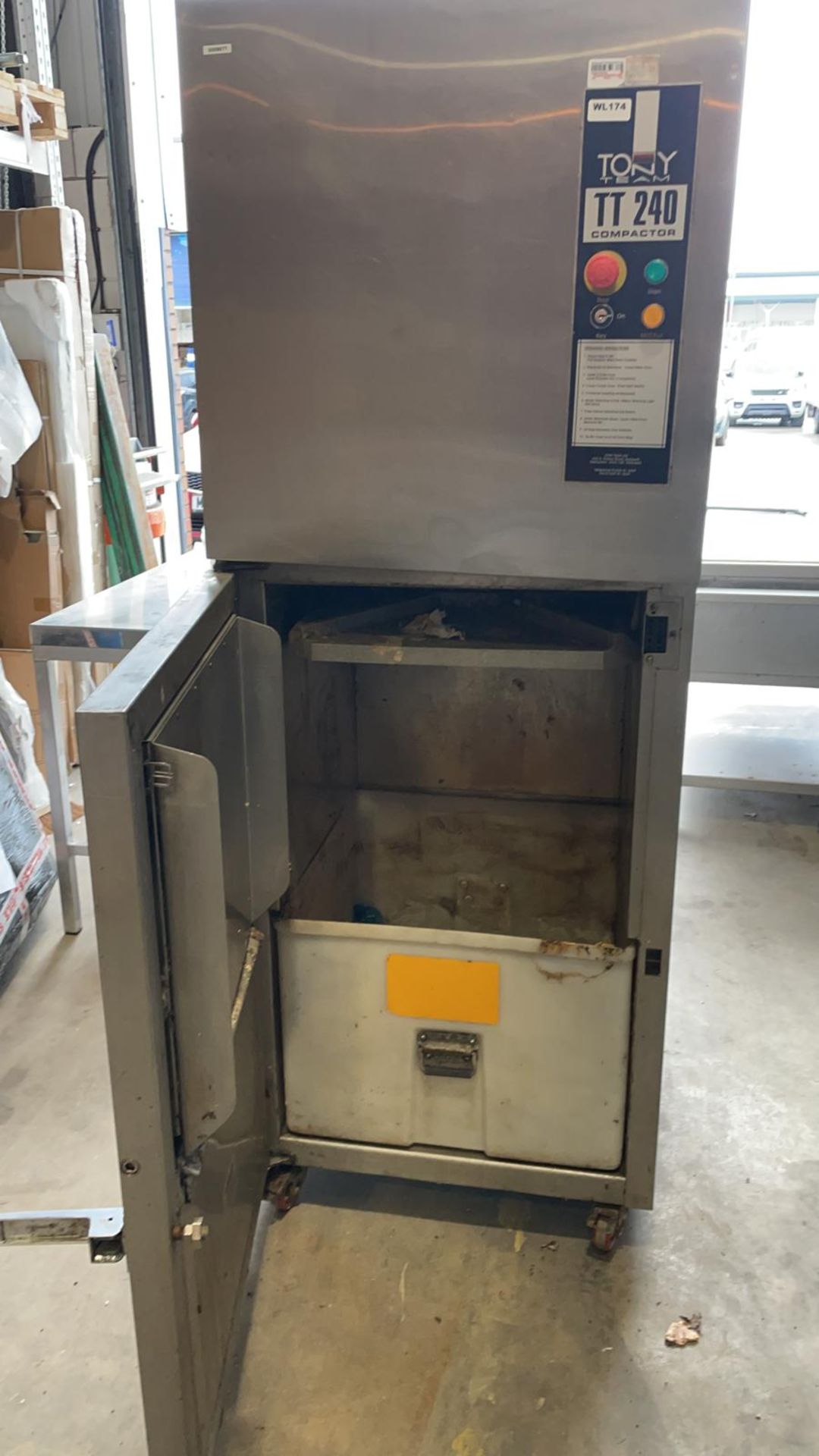 1 x Tony Team TT240 Bag Compactor With 240l Capacity - Stainless Steel Finish - CL011 - Location: - Image 4 of 8