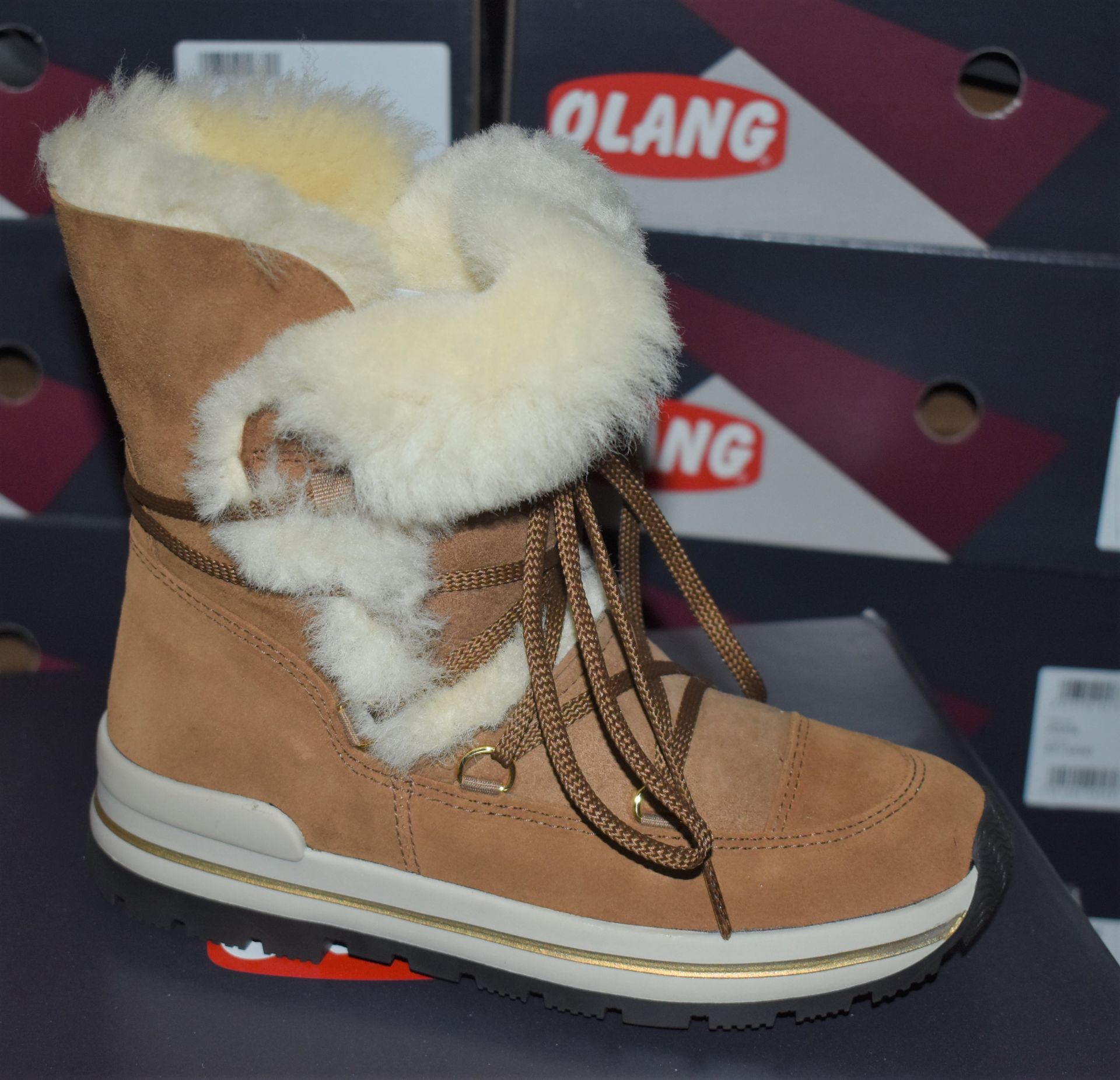 1 x Pair of Designer Olang Aurora 85 CUOIO Women's Winter Boots - Euro Size 38 - Brand New Boxed