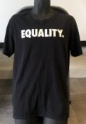 1 x Men's Genuine Nike Dri-Fit T-Shirt In Black With The Slogan "Equality" - Size (EU/UK): L/L -