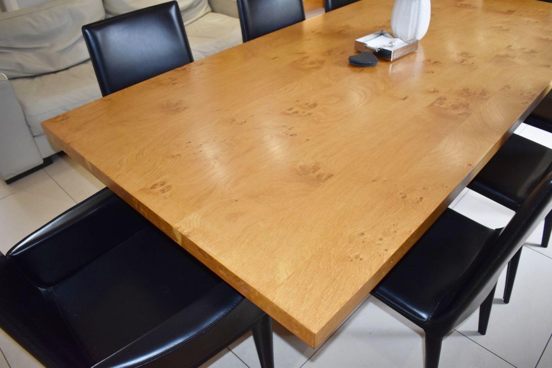 1 x Large Oak Dining Table With Eight Frag Italian Leather Dining Chairs - Extremely Heavy Oak Table - Image 10 of 28