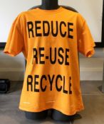 1 x Men's Genuine United Standard X Virgil Abloh Designer T-Shirt In Orange - Features The Slogan "