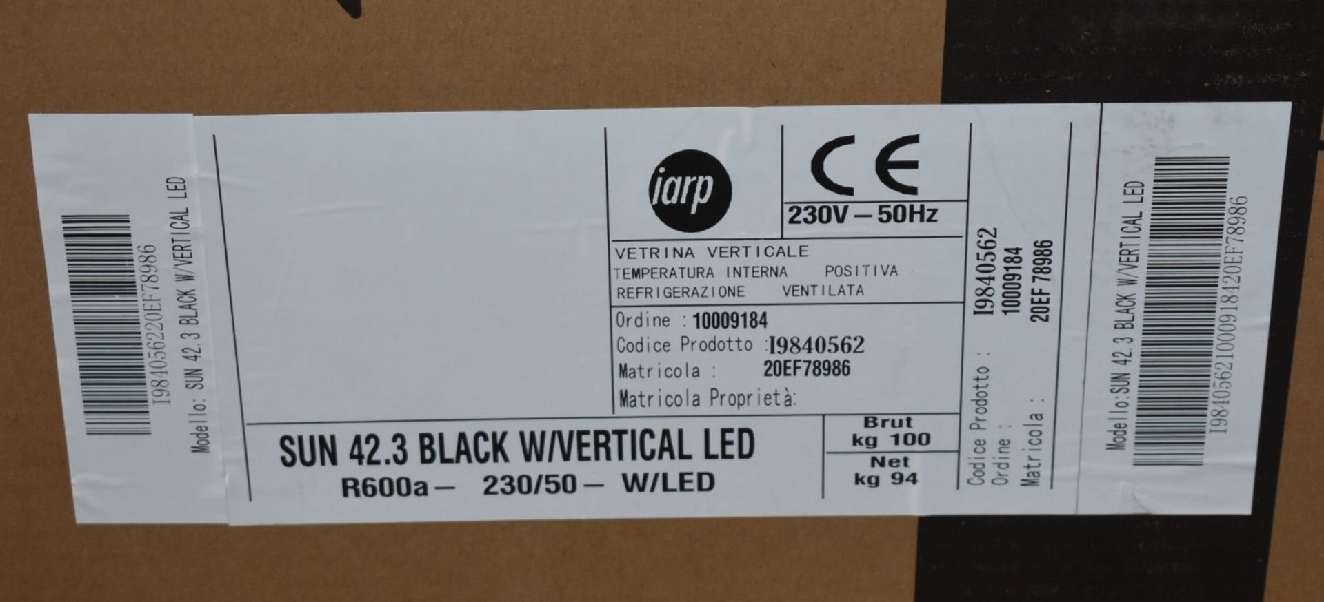 1 x Iarp Sun 42.3 Black Wine Cooler With Vertical LED Lights - Brand New Boxed Stock - Approx RRP £ - Image 2 of 3