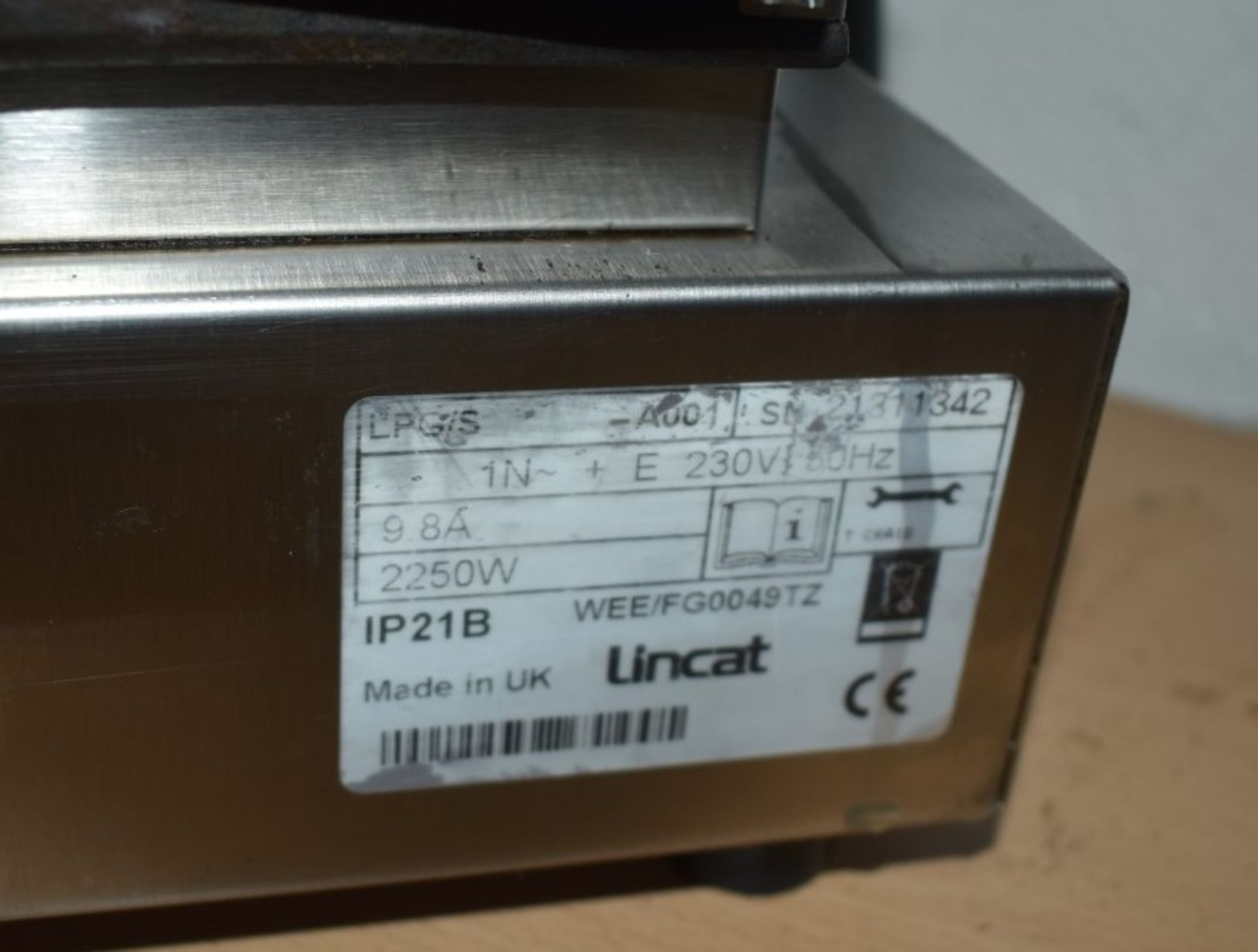 1 x Lincat Lynx 400 Electric Counter-top Single Contact Grill - Model LPS/S - Smooth Upper & Lower - - Image 3 of 5