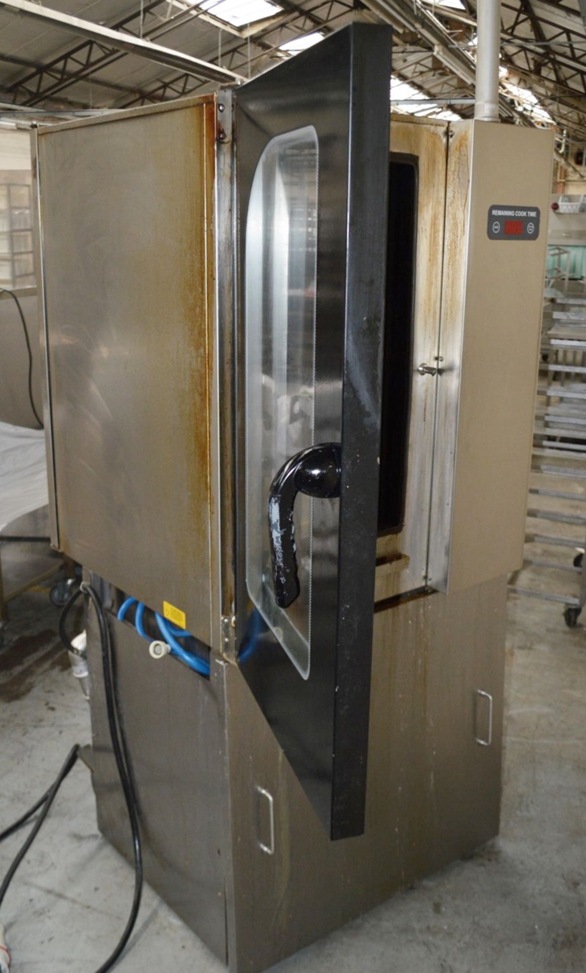 1 x BKI Giorik Commercial Electric 10-grid Combination Oven With 2-Sided Access On Large Mobile - Image 6 of 13