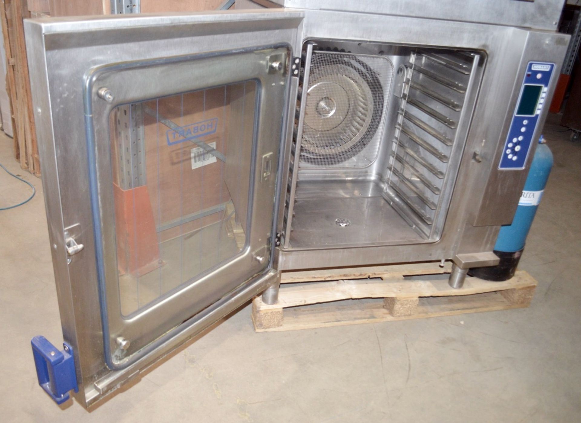 1 x HOBART Commercial Double Oven Stack -  Includes 1 x Combination 10-Grid + 1 x Steam 6-Grid Oven - Image 13 of 17