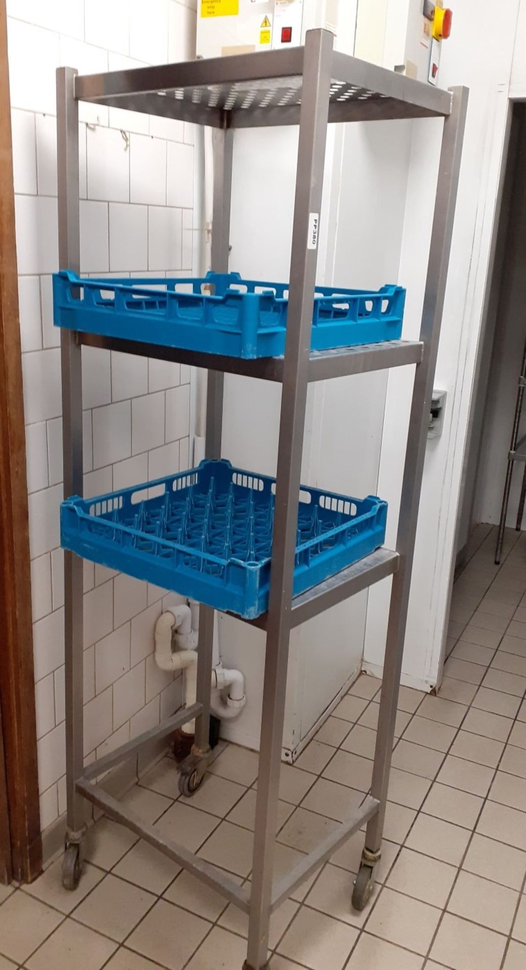 1 x Stainless Steel Commercial 3-Tier Trolley And Trays - Recently Removed From A Leading Patisserie