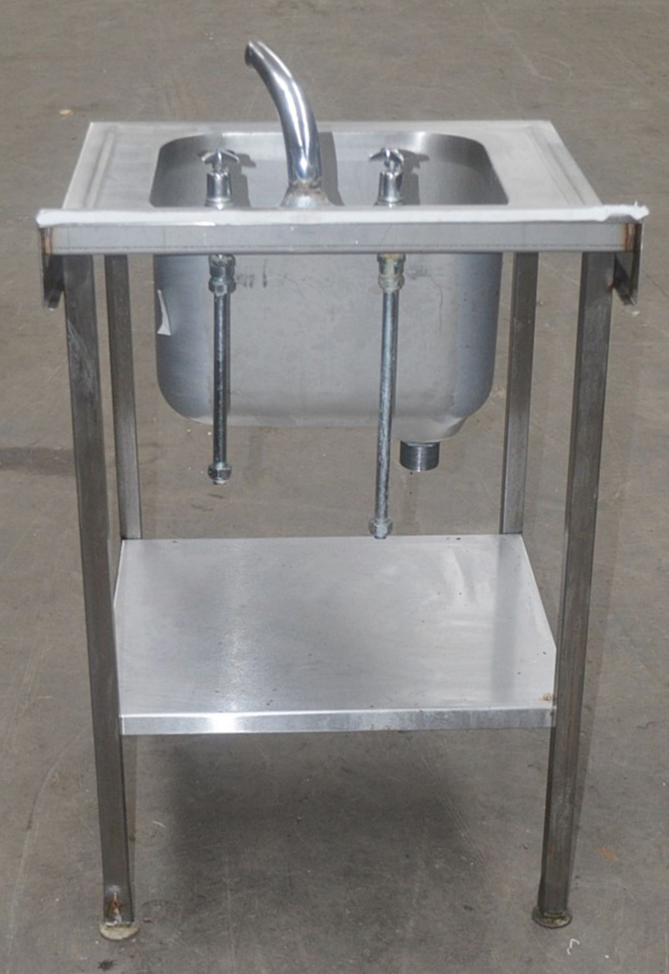 1 x Stainless Steel Commercial Kitchen Wash Station With Under Shelf - Dimensions: H108 (inc Tap) - Image 2 of 3