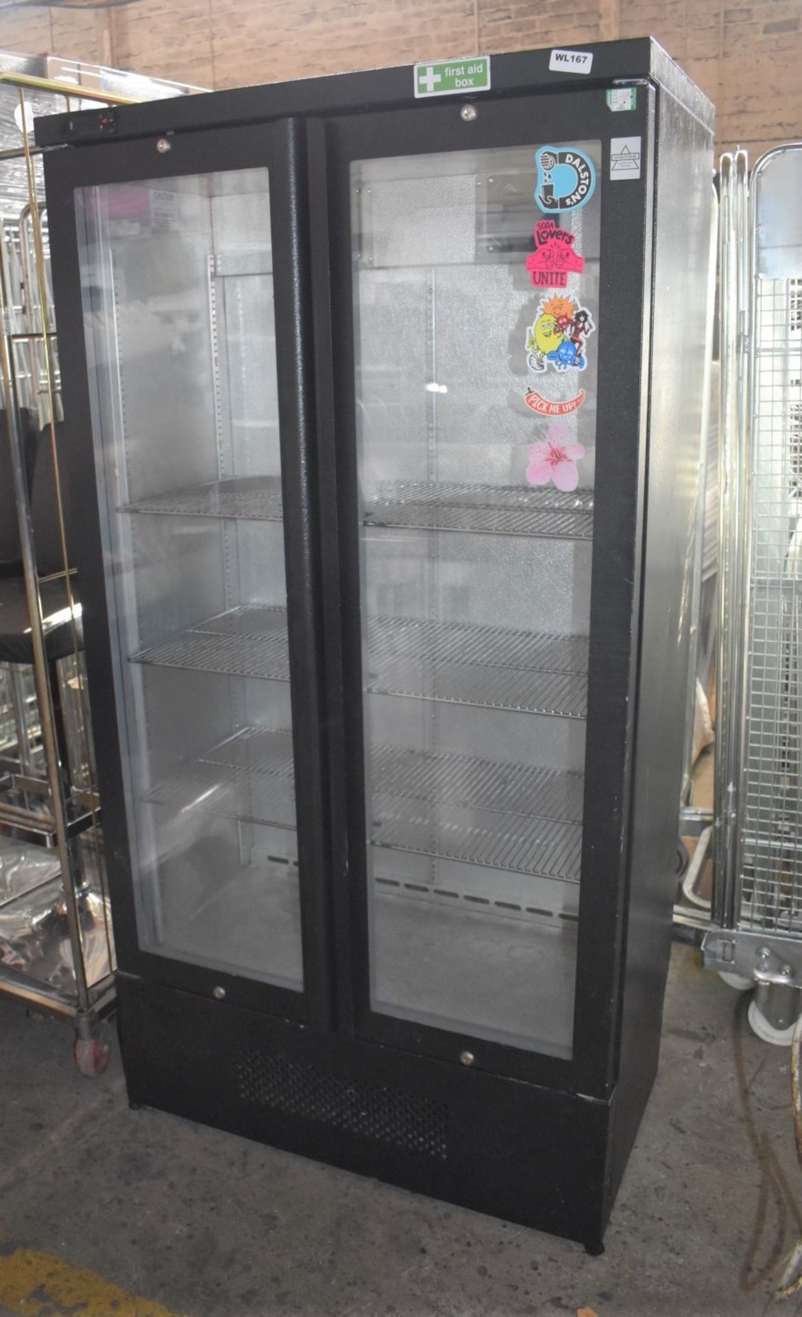 1 x Osborne 350E Two Door Upright Display Drinks Chiller - CL011 - Ref 167 WH3 - Location: