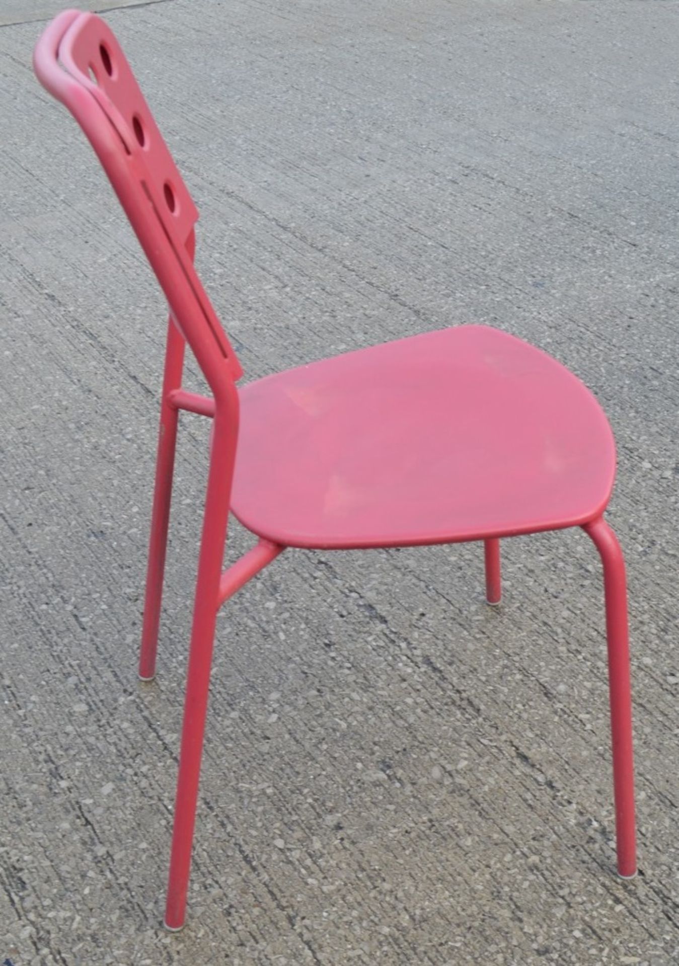 5 x Emu Branded Italian Made Outdoor Metal Stackable Bistro Chairs In Magenta (Hot Pink) - - Image 5 of 6