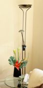 1 x Chrome Floor Lamp With Uplight and Reading Light - Approx Height 6ft - NO VAT ON THE HAMMER -