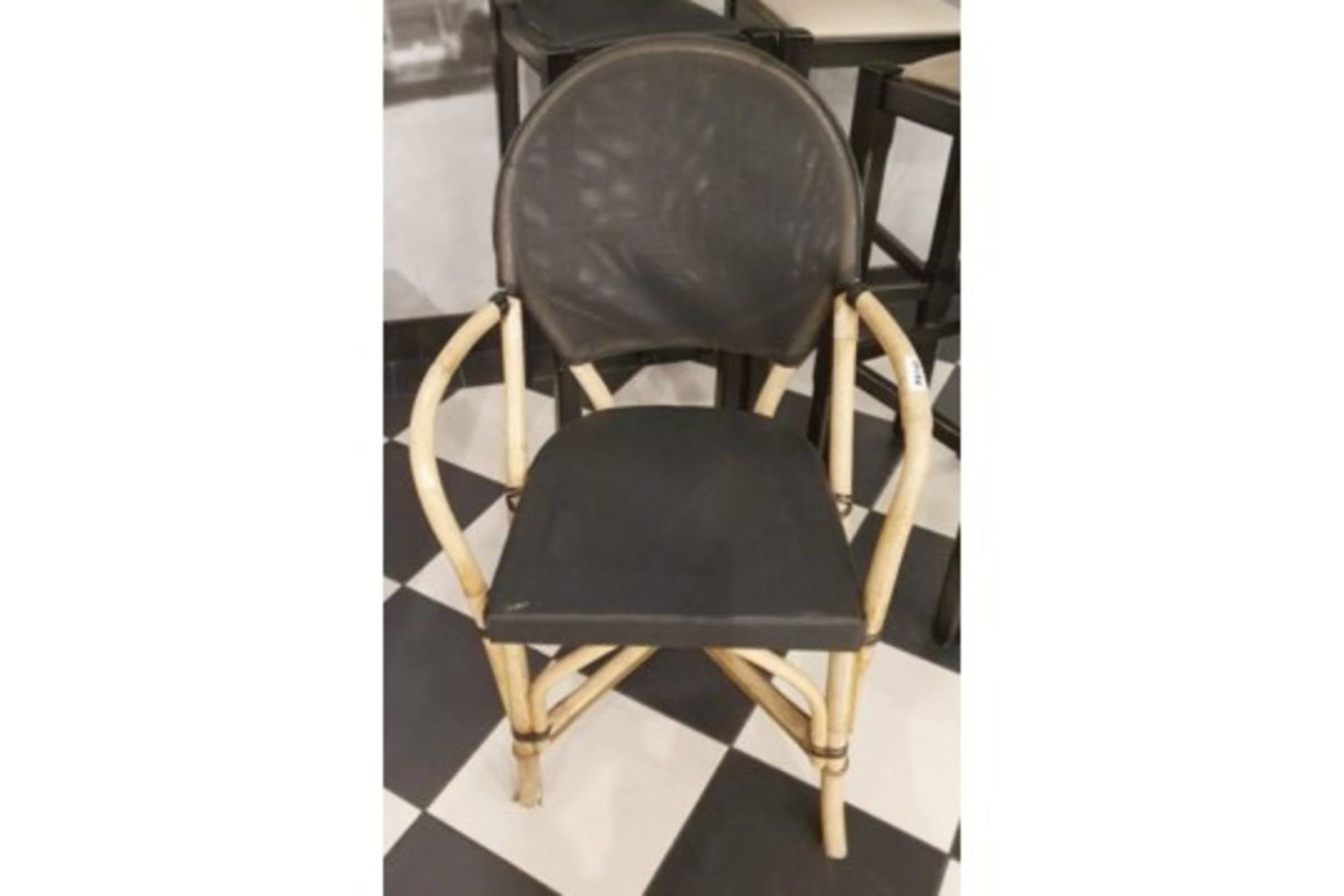2 x Bamboo Studio Chair With Black Seat and Back Rest - Features the Name 'PAUL' Printed on the Back - Image 2 of 6