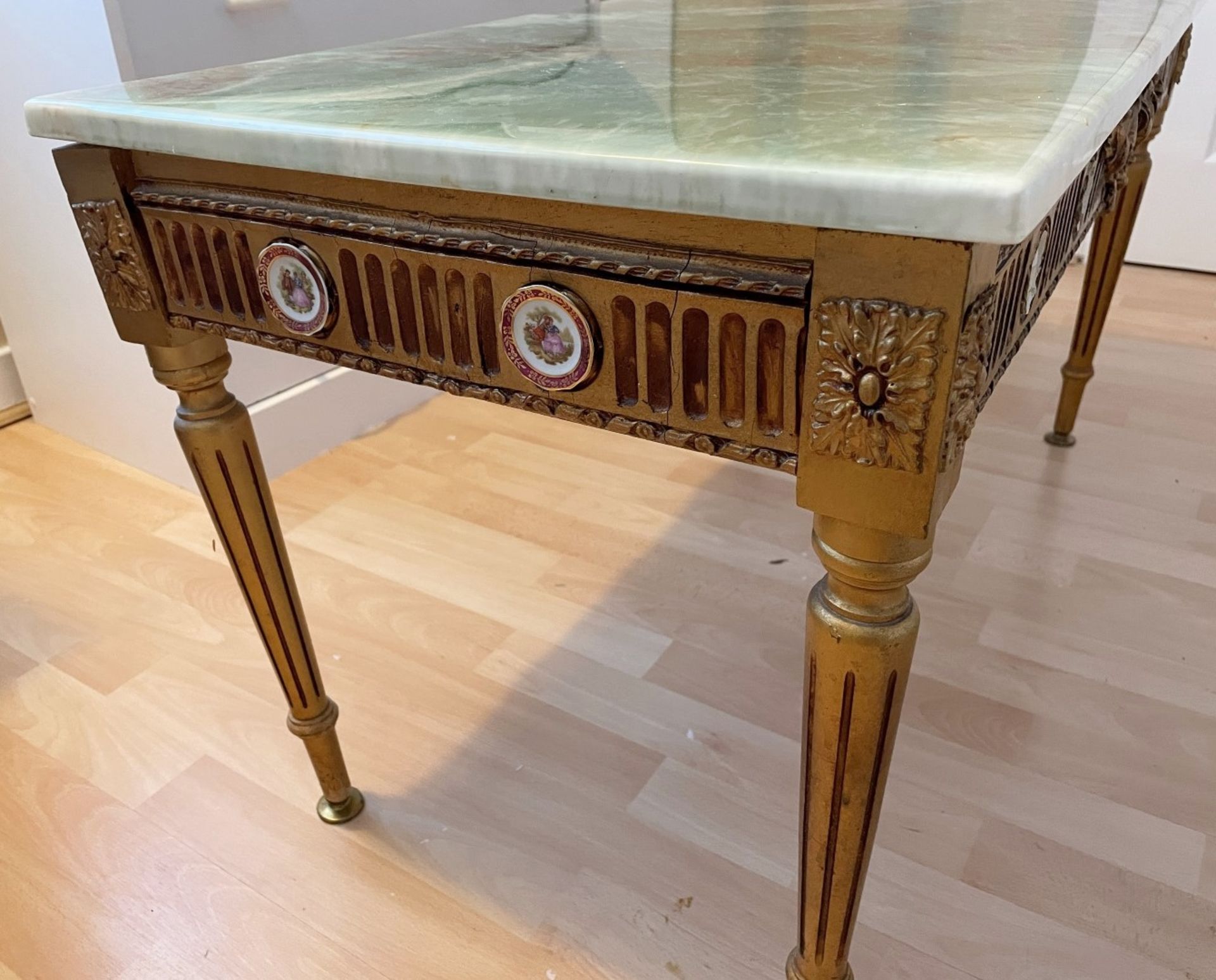 1 x Rectangular Period-style Marble Topped Table - From An Exclusive Property In Leeds - No VAT on - Image 3 of 5