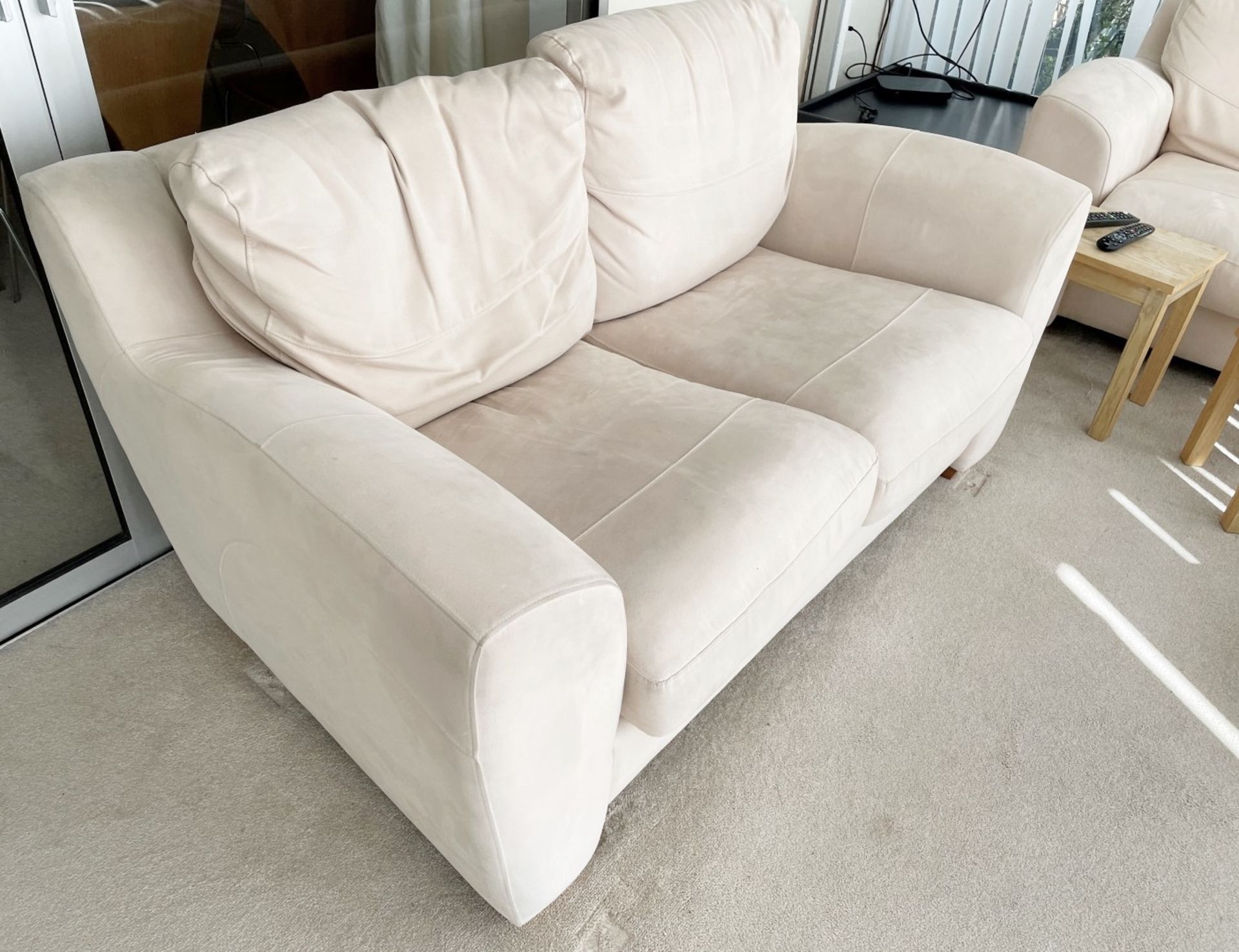 1 x 3-Piece Cream Sofa Set Plus A Selection Of Tables And Foot Stool - From An Exclusive Property In - Image 3 of 8