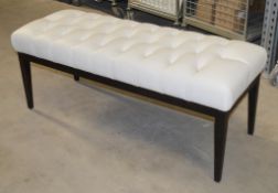 1 x Faux Leather Buttoned Upholstered Dressing Bench - From An Exclusive Property In Hale Barns -