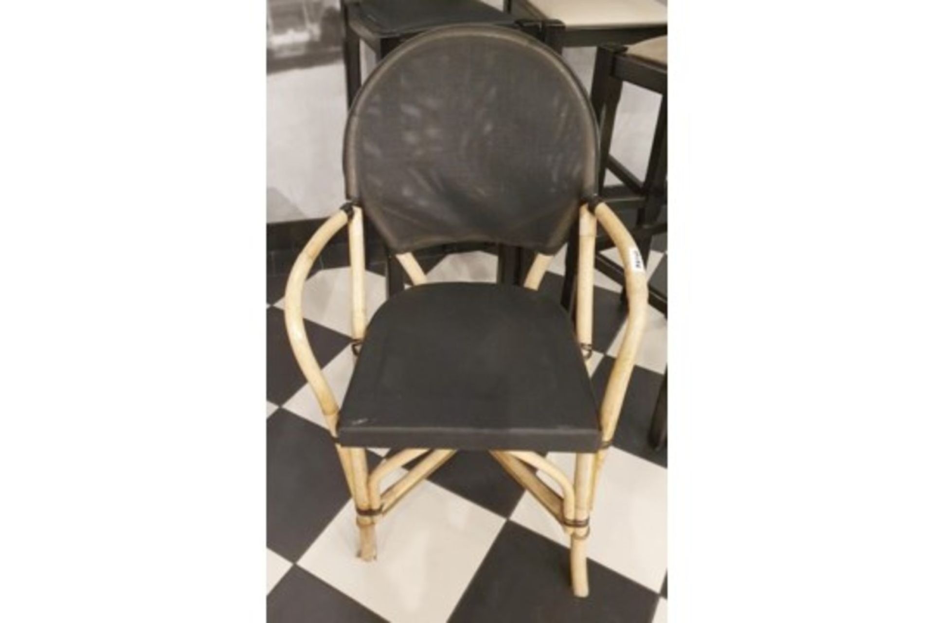 2 x Bamboo Studio Chair With Black Seat and Back Rest - Features the Name 'PAUL' Printed on the Back