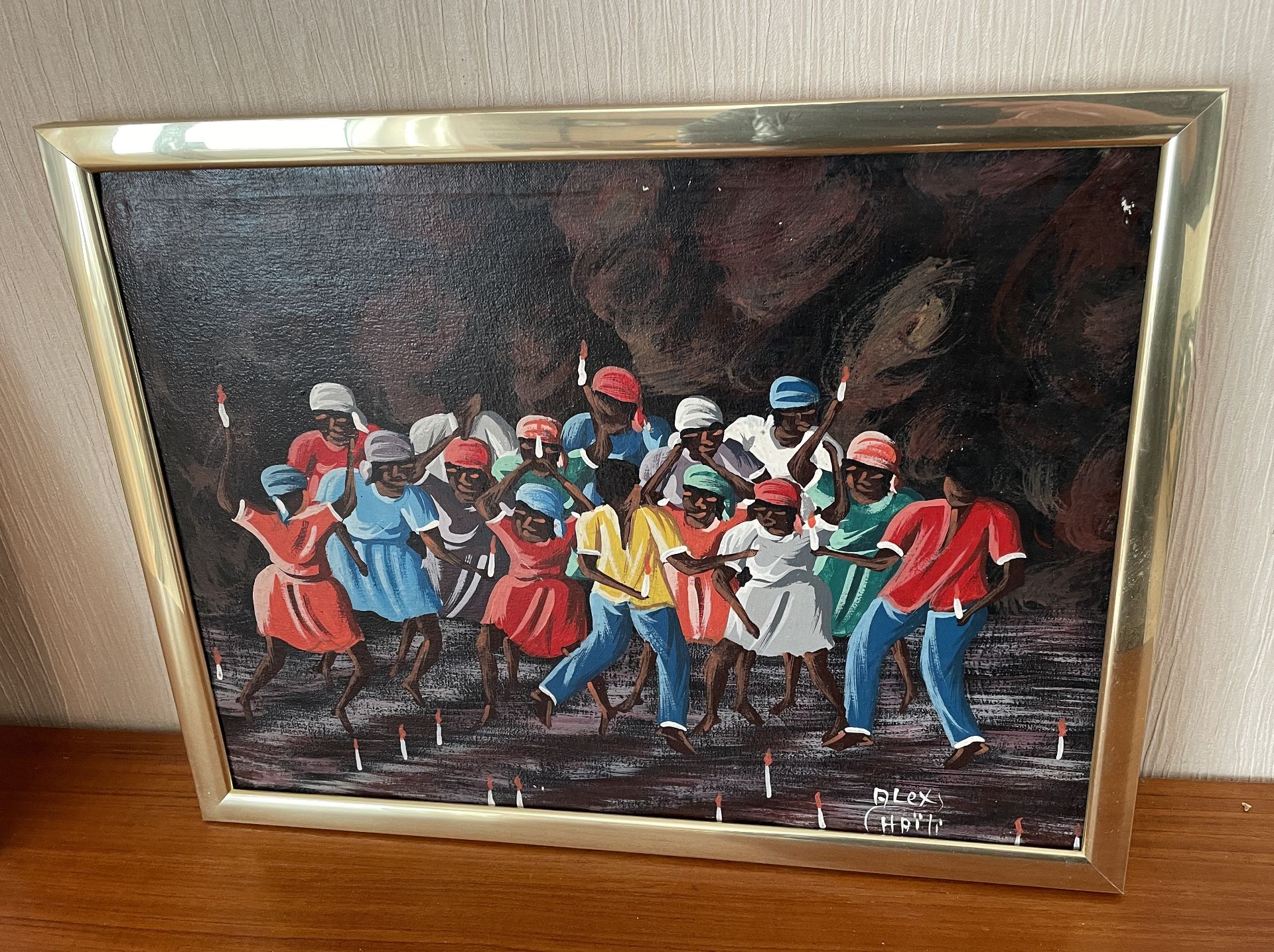 1 x Colourful Picture Of Black Dancers - Dimensions: 43.5 x 33.5cm - From An Exclusive Property In - Image 2 of 3